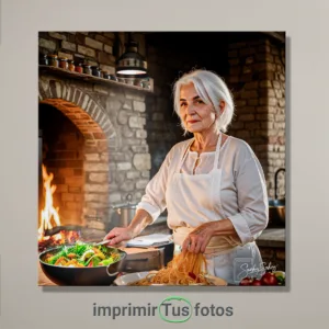 La cocinera foto en metacrilato.