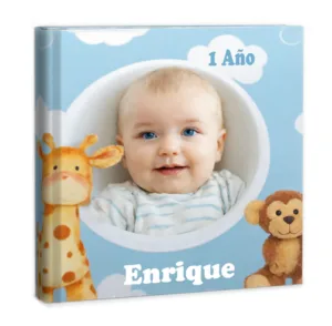 Álbum digital 25x25 con decoración, personalizados para niños.
