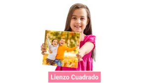 Impresión de fotos en lienzos cuadrados montados sobre bastidor de madera.