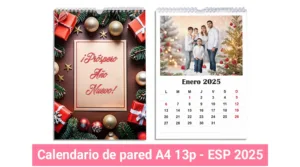 Pedir calendario personalizado A4 13 hojas