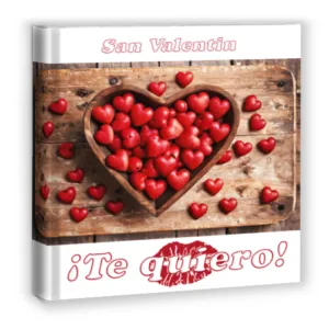 Álbum de fotos impreso con diseño personalizado Día de San Valentín.