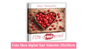 Álbum de fotos impreso con diseño personalizado 20x20cm Día de San Valentín.