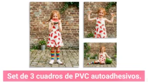 set de 3 cuadros de PVC autoadhesivos